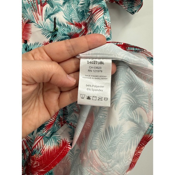 Projek Raw‎ Button Down Shirt Men's Hawaiian Tropical Print NWT Sz L - Picture 5 of 6